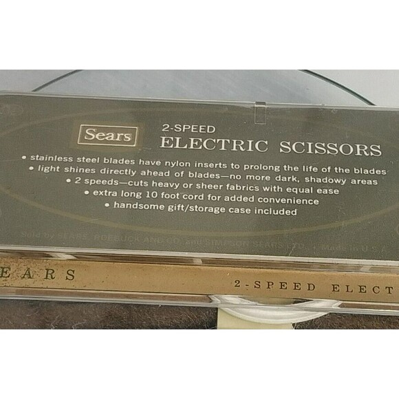 Vintage Sears 2 Speed Electric Scissors with Light - Fabric Cutter Shears  WORKS - Picture 3 of 10